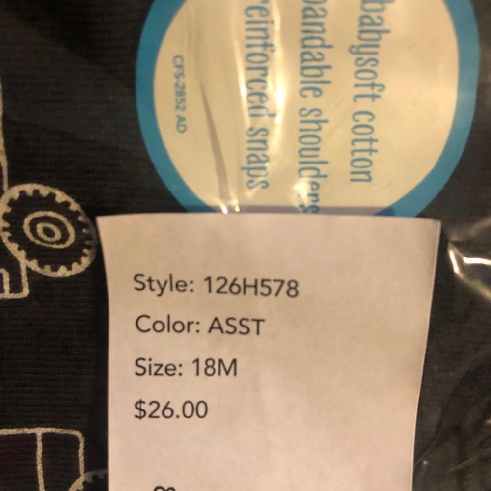 Five 18 month onsies. Brand new